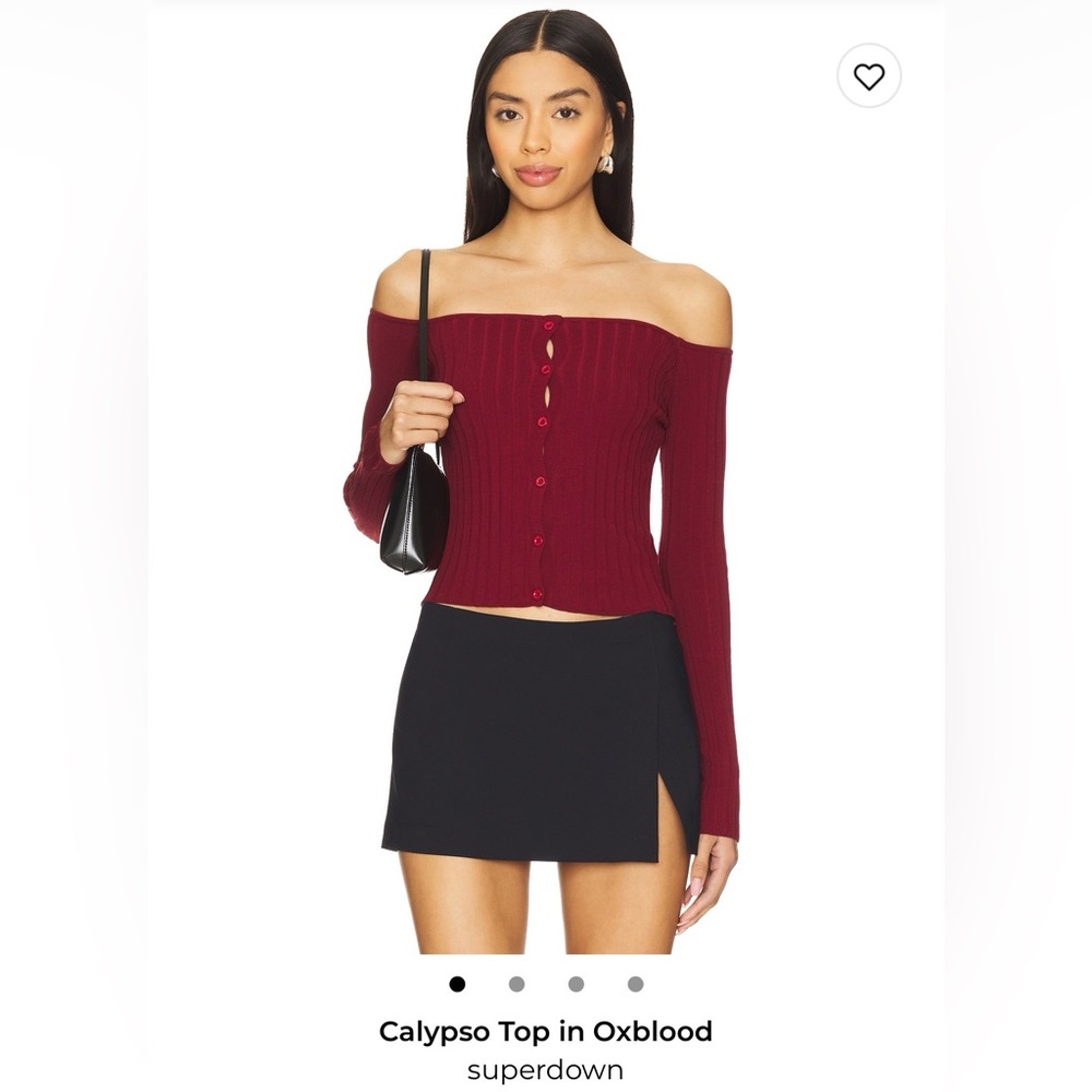 NWT superdown Off-Shoulder Calypso top in Oxblood size M